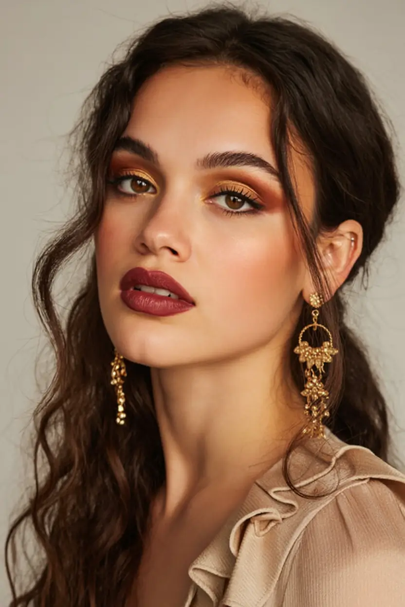 bold spring hair color for brown skin 2026 Deep Walnut Waves with Romantic Spring Softness