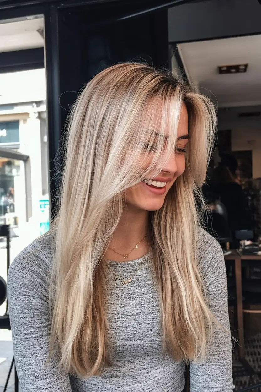 bold spring long haircut for 2026 Lightened Vanilla Layers With Airy Side Movement