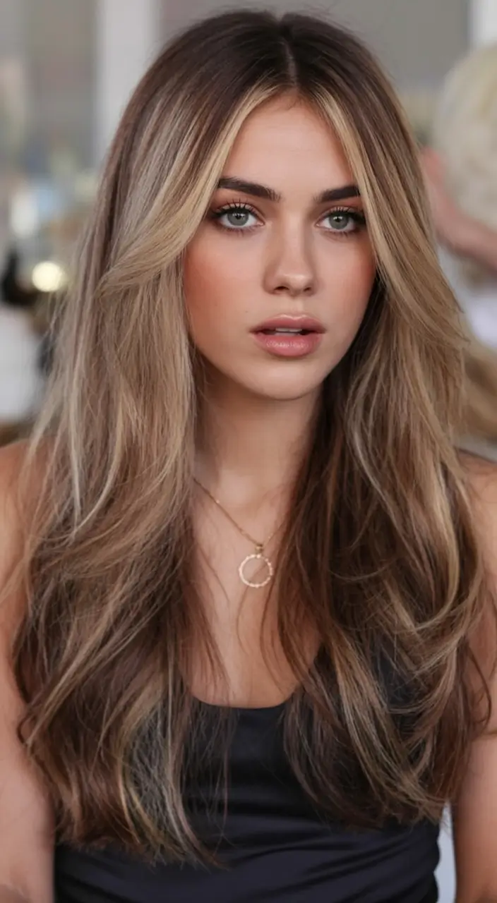 bold spring long haircut for 2026 Sunlit Bronde Layers With Softening Face Contour