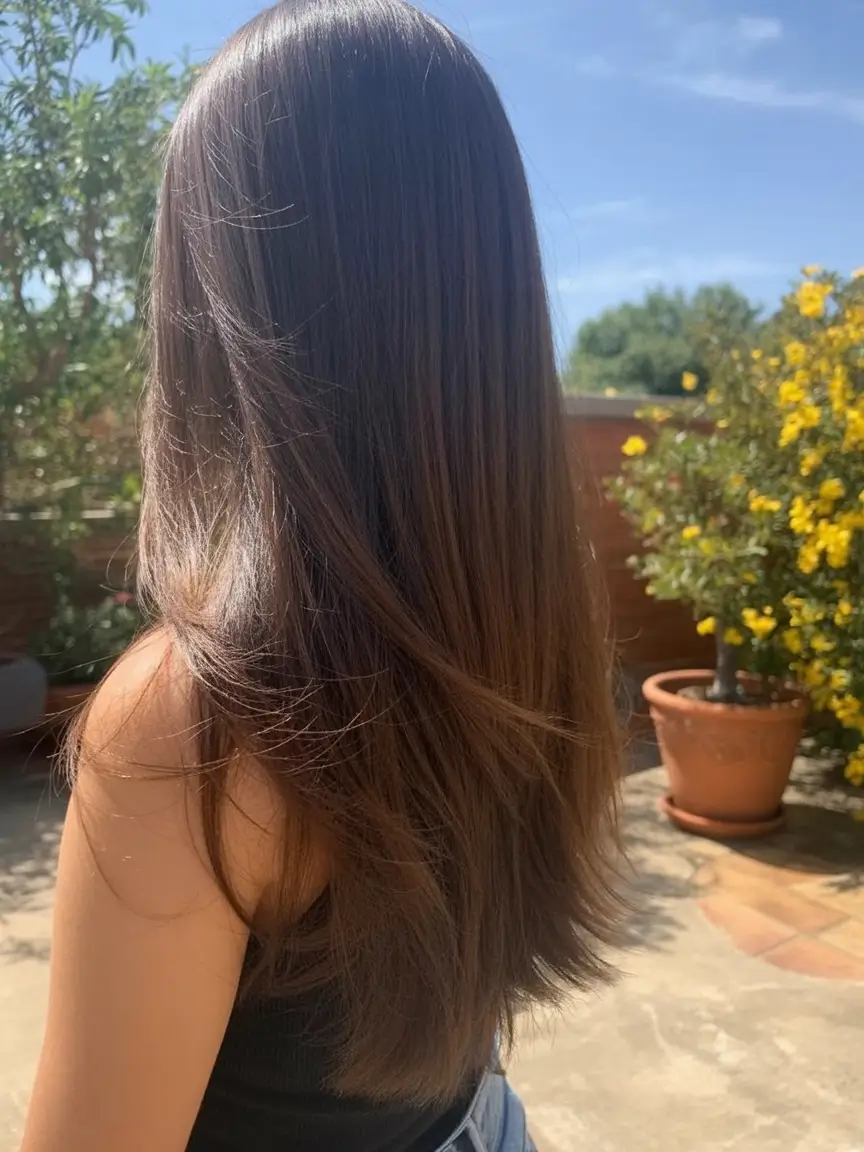 bold spring long haircut for 2026 Sunlit Brunette Layers with Natural Warmth
