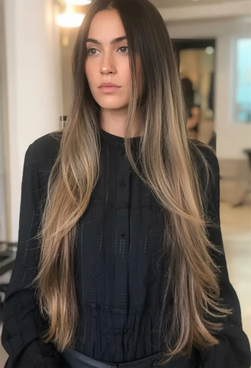 bold spring long haircut for 2026 Highlighted Brunette Layers with Soft Spring Dimension