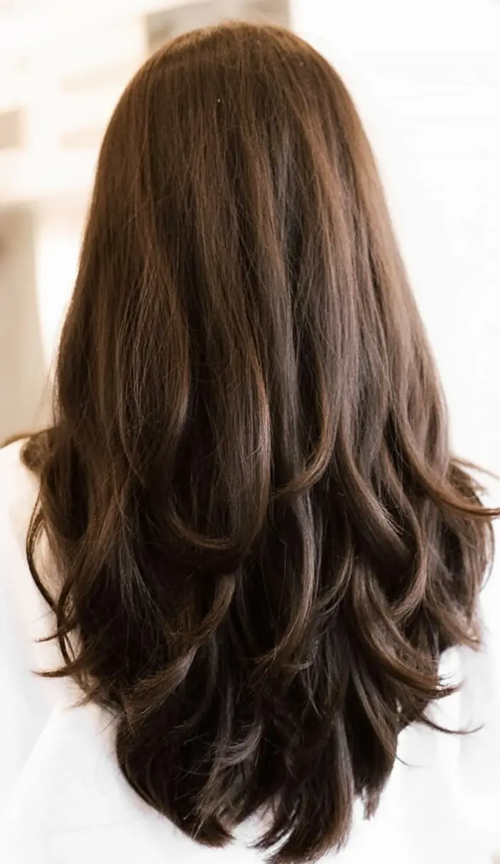bold spring long haircut for 2026 Classic Deep Brunette Layers with Natural Volume