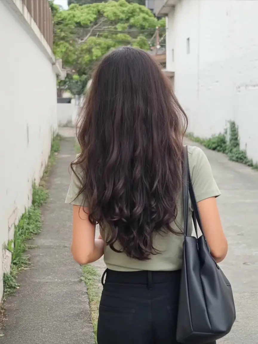 bold spring long haircut for 2026 Romantic Dark Waves with Soft Urban Texture