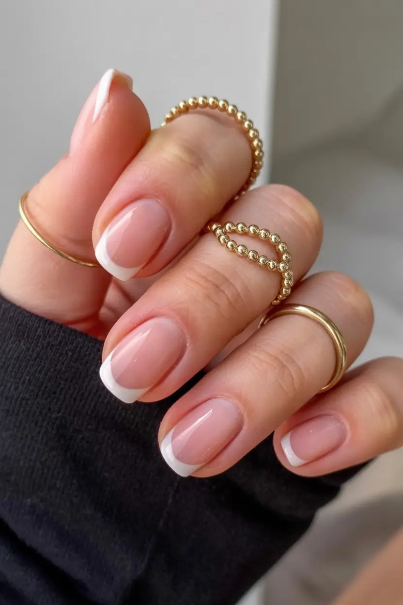 bold spring nails square 2026 Classic Square French with a Clean Spring Edge