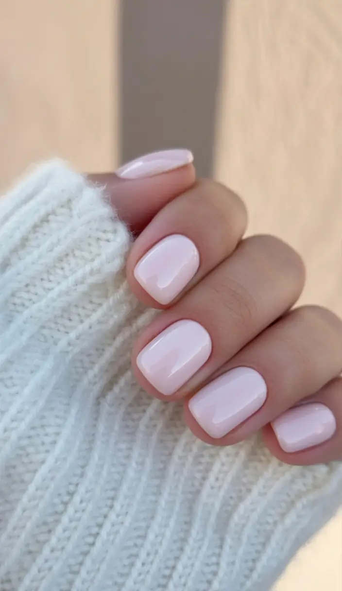 bold spring nails square 2026 Cotton-Soft Baby Pink