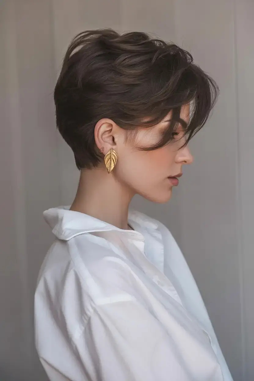 bold spring pixie haircuts 2026 Soft Power Pixie with Side Bangs
