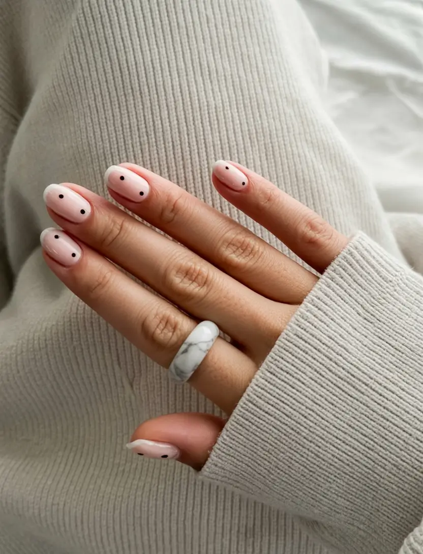 classy spring nails 2026 collection Soft Dots with Modern Symmetry