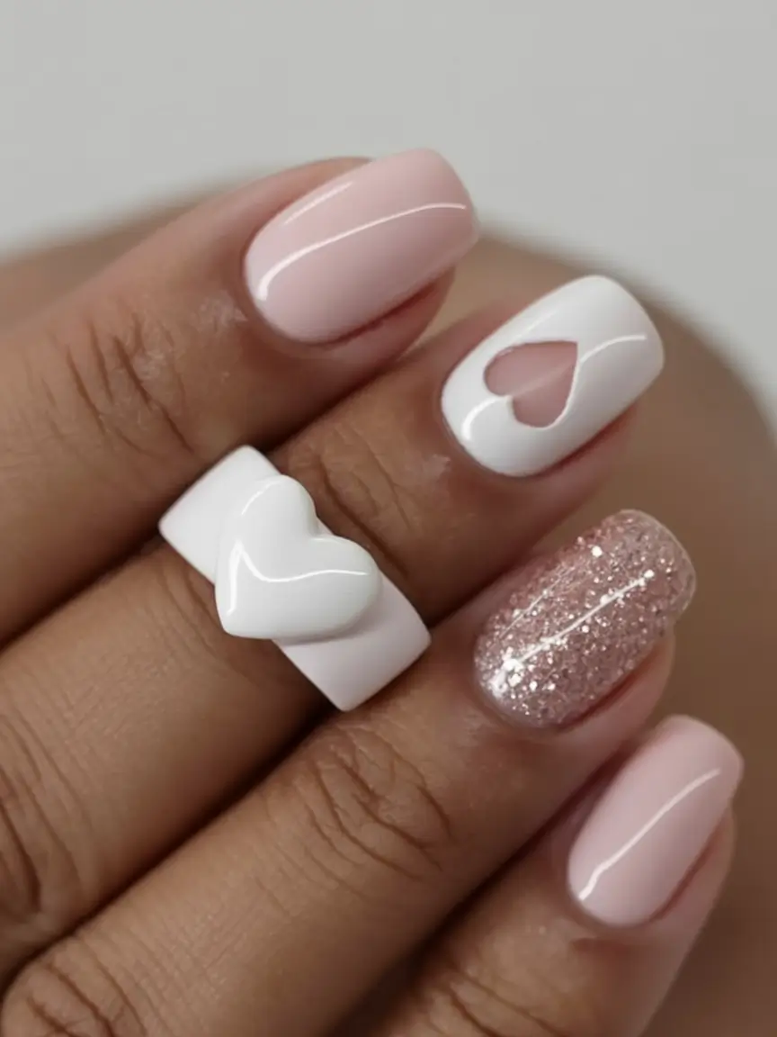 classy spring nails 2026 collection Soft Romance with a Glitter Spark