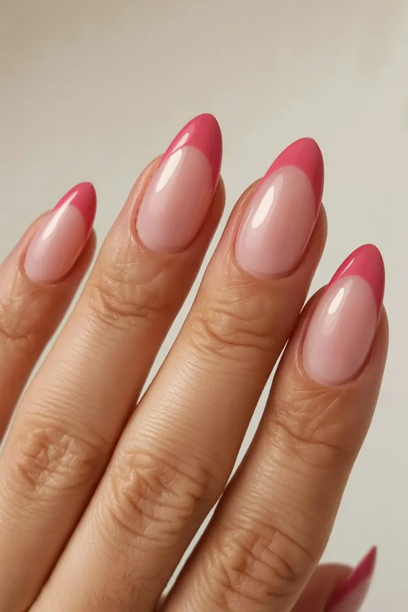classy spring nails must have 2026 Fuchsia Dip French