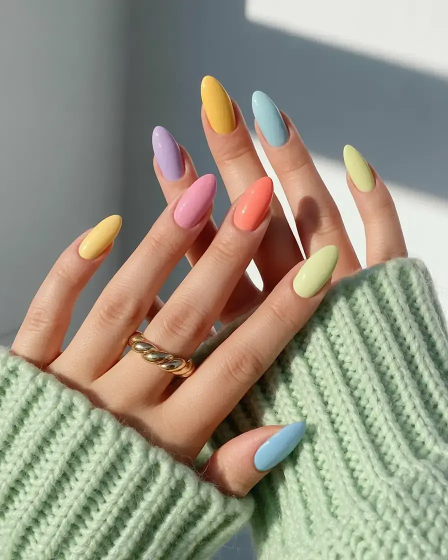 coolest fun spring nails 2026 Pastel Popsicle Party