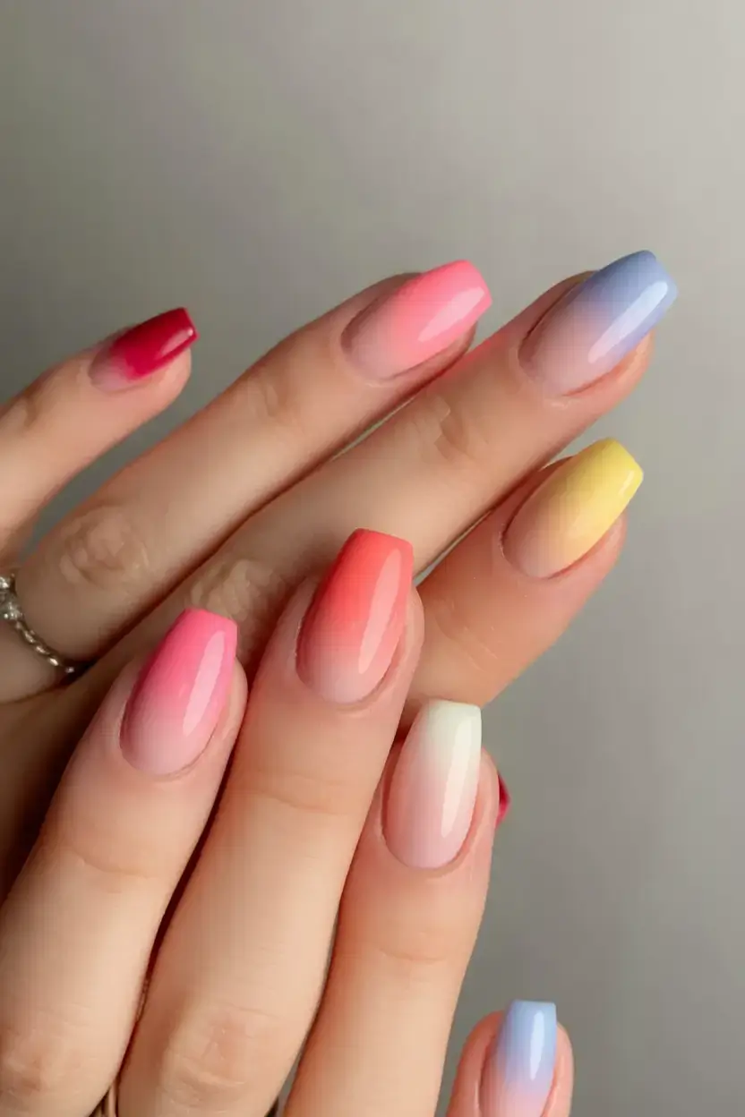 coolest fun spring nails 2026 Soft Fade Sorbet