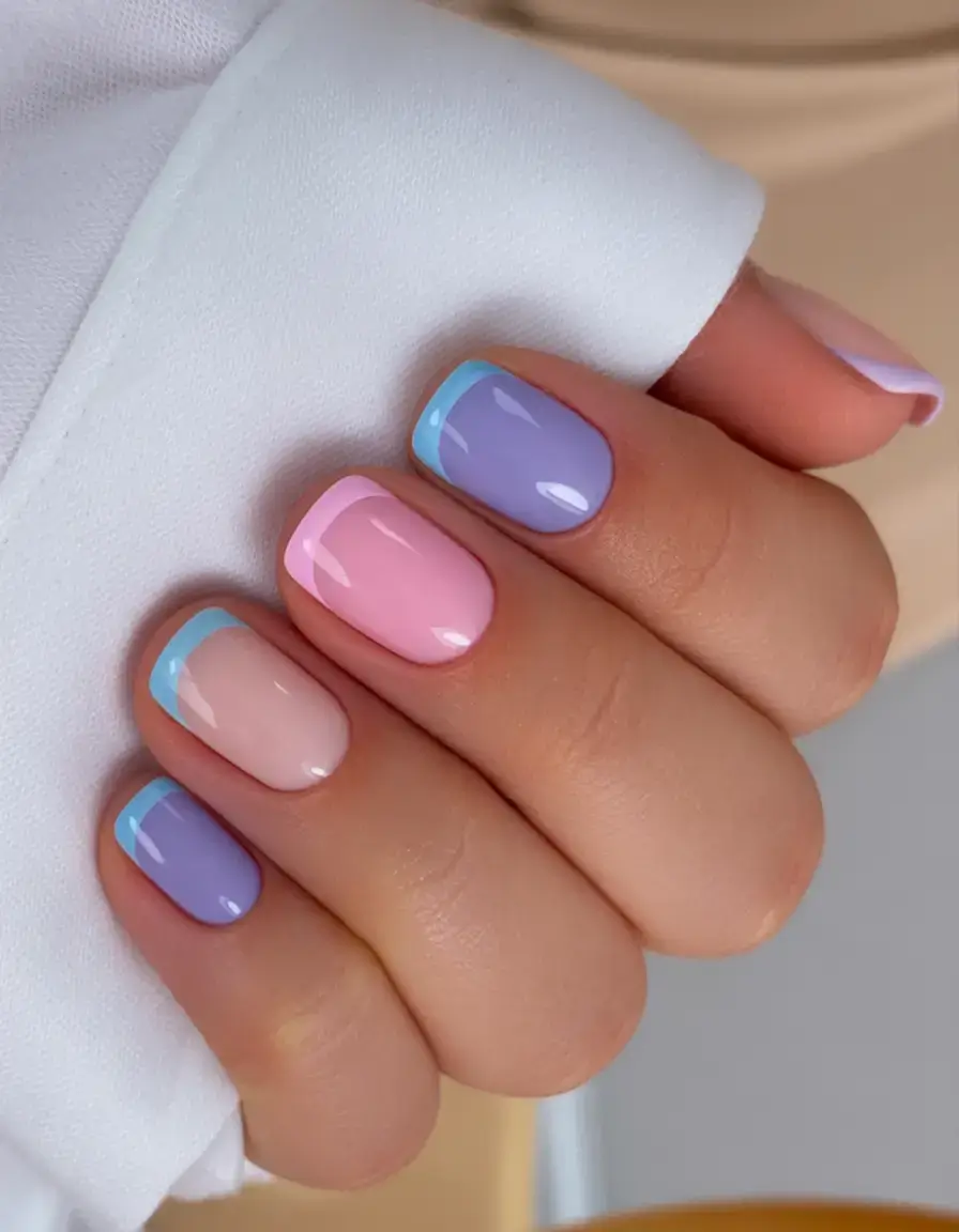 coolest fun spring nails 2026 Pastel French Flip