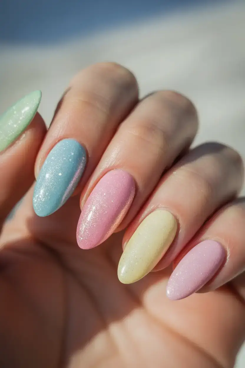 coolest fun spring nails 2026 Sugar Dust Pastels