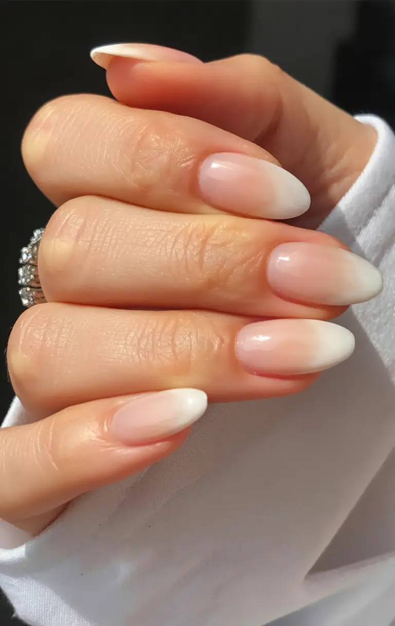 cozy spring wedding nails 2026 Milky Almond Minimalism