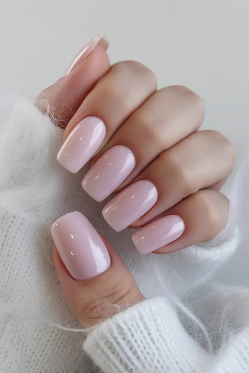 cozy spring wedding nails 2026 Classic Glossy Baby Pink