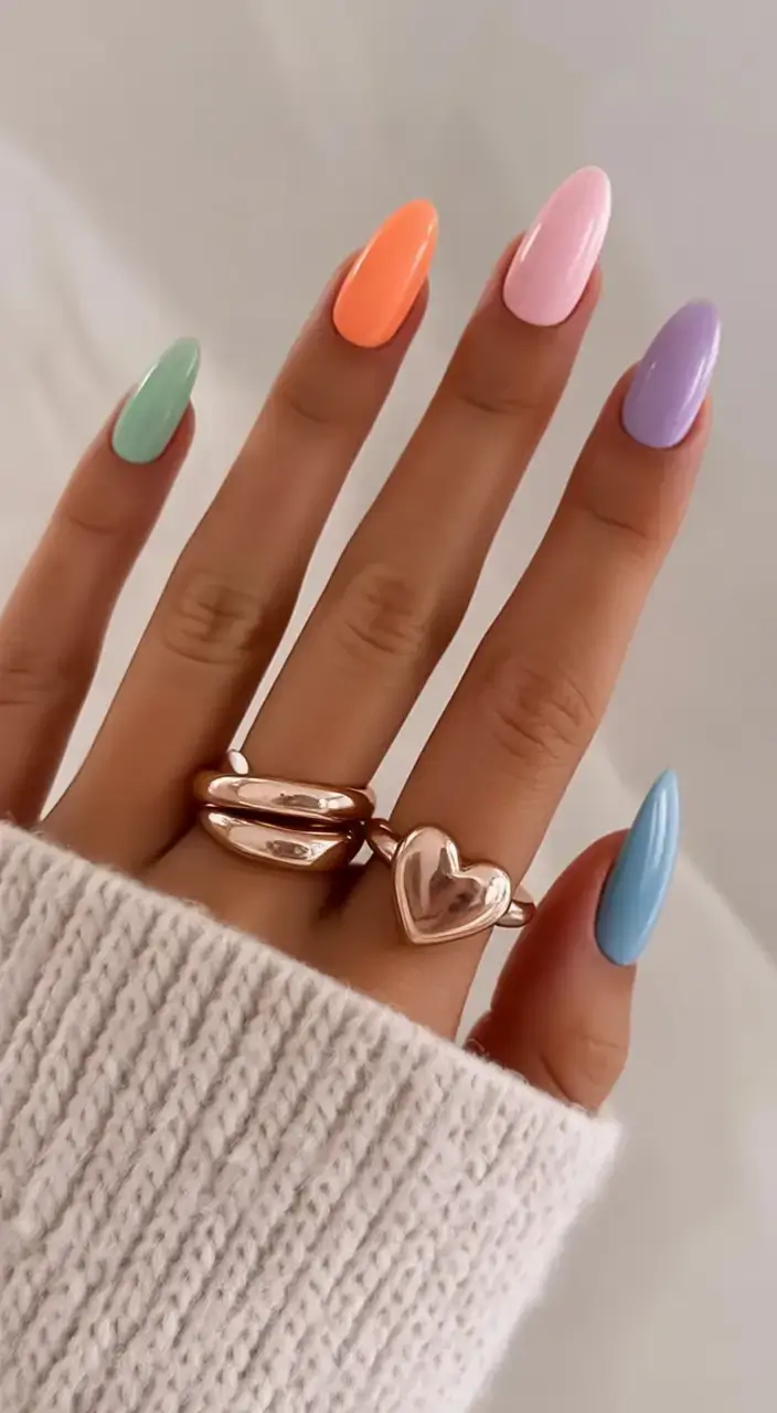creative spring nail inspo 2026+Pastel Skittles for the Soul