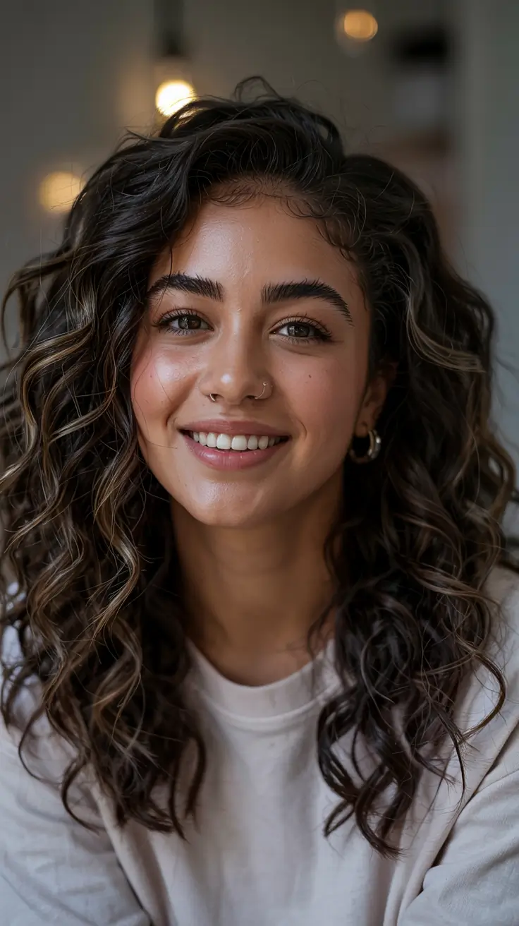 cute spring curly hairstyle ideas 2026 Lightly Tousled Curls With Subtle Face Framing