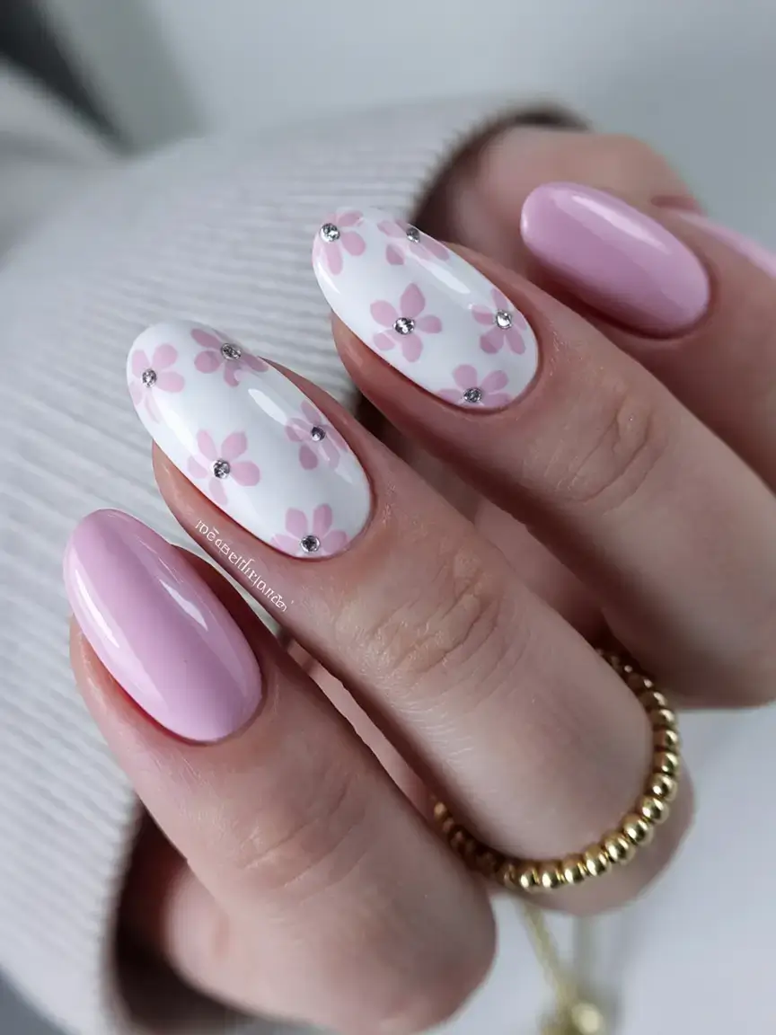 cute spring nails idea 2026+Sugar-Petal-Sparkle