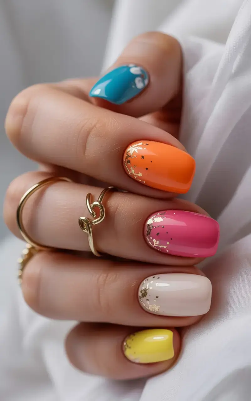 cute spring nails idea 2026+Citrus-Sorbet-Pop