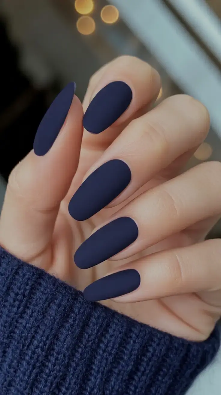 dark spring nail colors 2026 Midnight Matte Simplicity