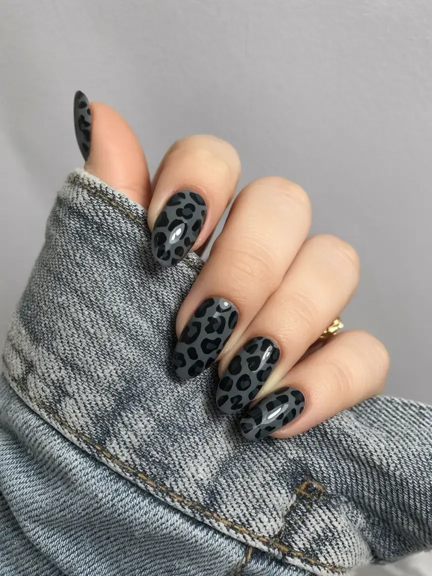 dark spring nail colors 2026 Leopard Noir, Reimagined