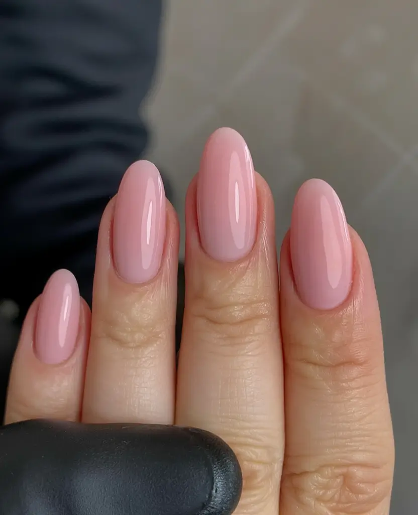delicate spring nails pink 2026 Classic Rosy Neutral Almond