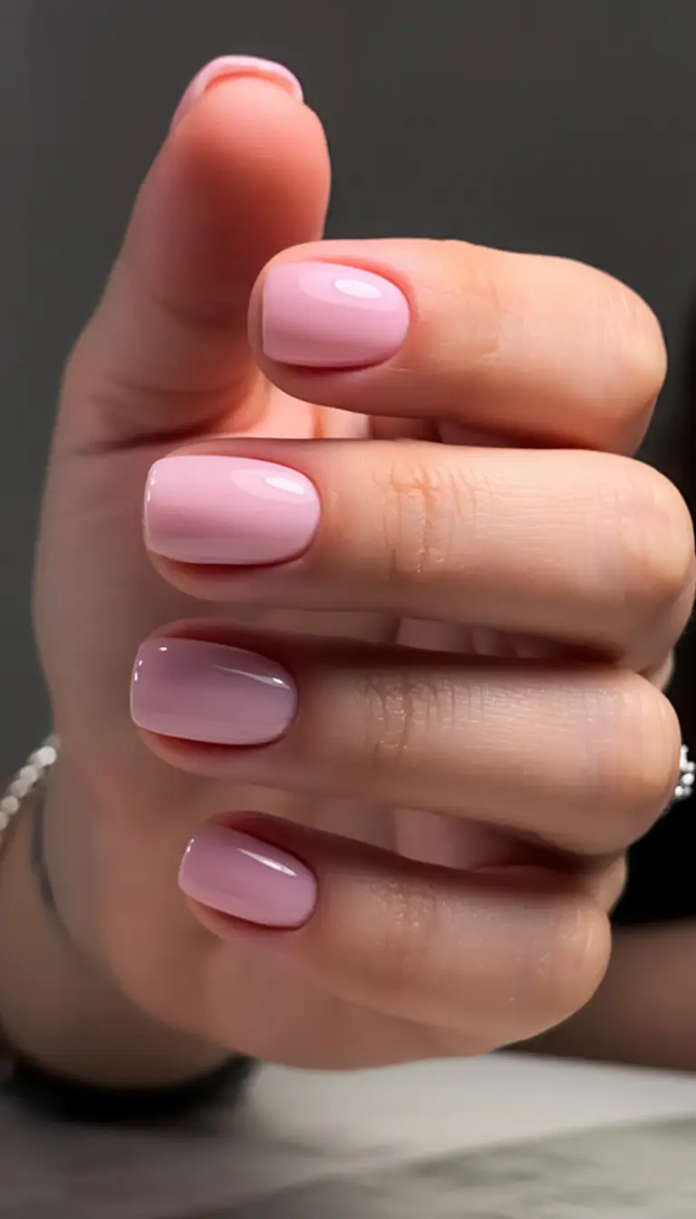 delicate spring nails pink 2026 Short Pink Milk Glow