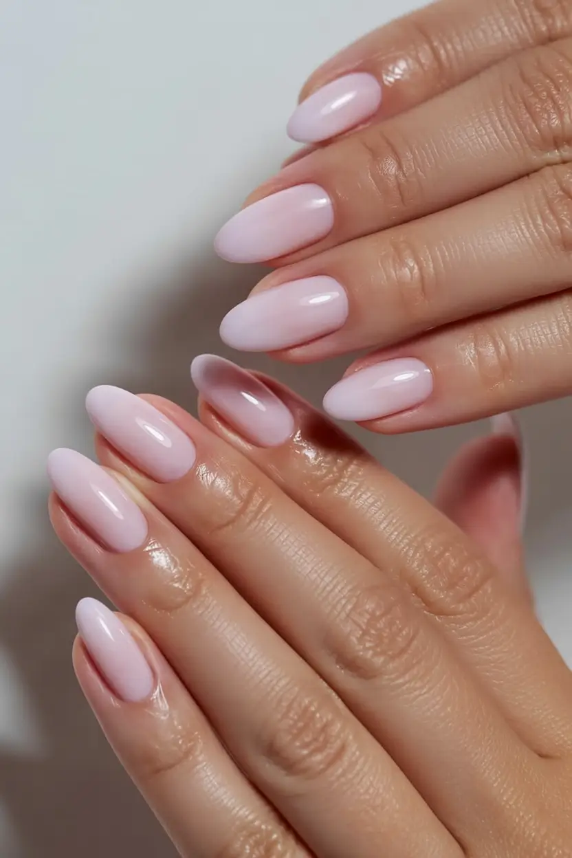 delicate spring nails pink 2026 Soft Gradient Peony Fade