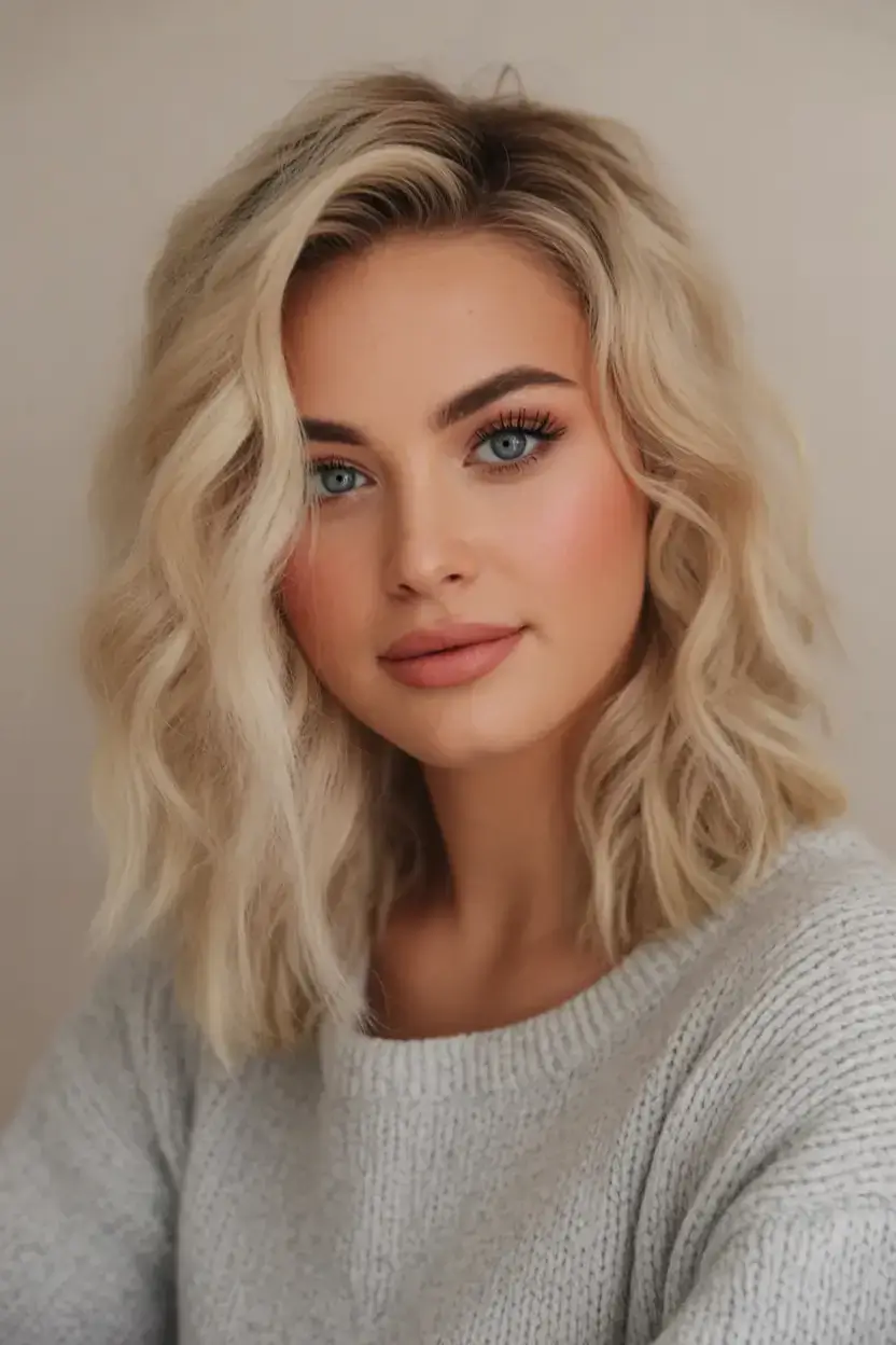 easy spring haircuts to try 2026 Airy Vanilla Blonde Layers with Soft Waves