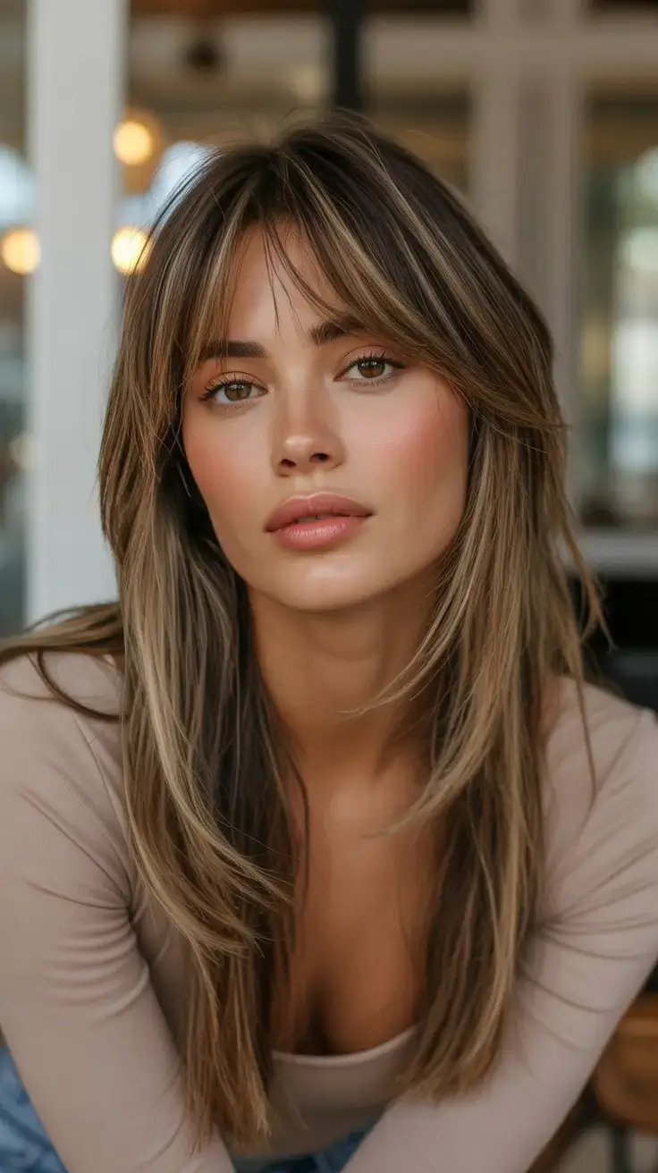 easy spring haircuts to try 2026 Modern Shag with Breezy Fringe
