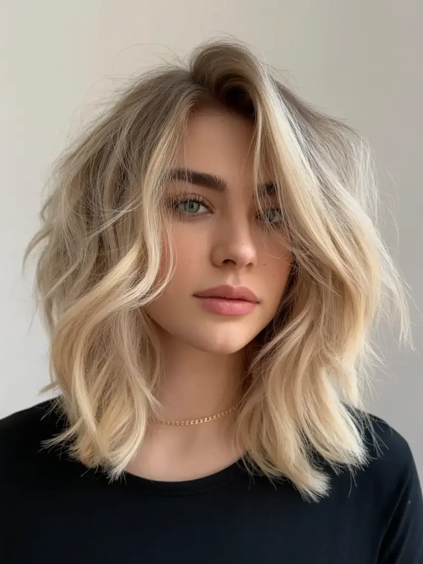 easy spring haircuts to try 2026 Voluminous Angled Lob with Root Lift