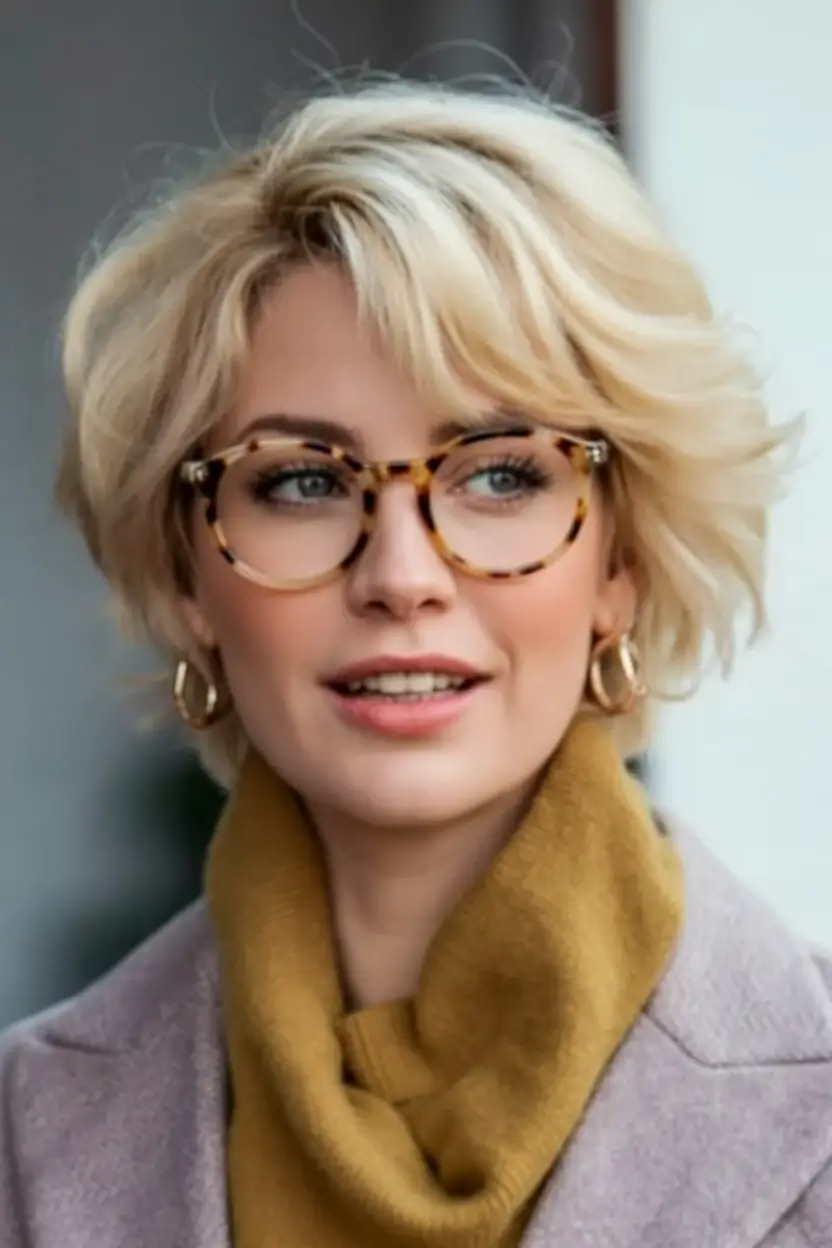 favorite spring haircuts for women over 60 2026 Airy Layered Blonde Pixie-Bob