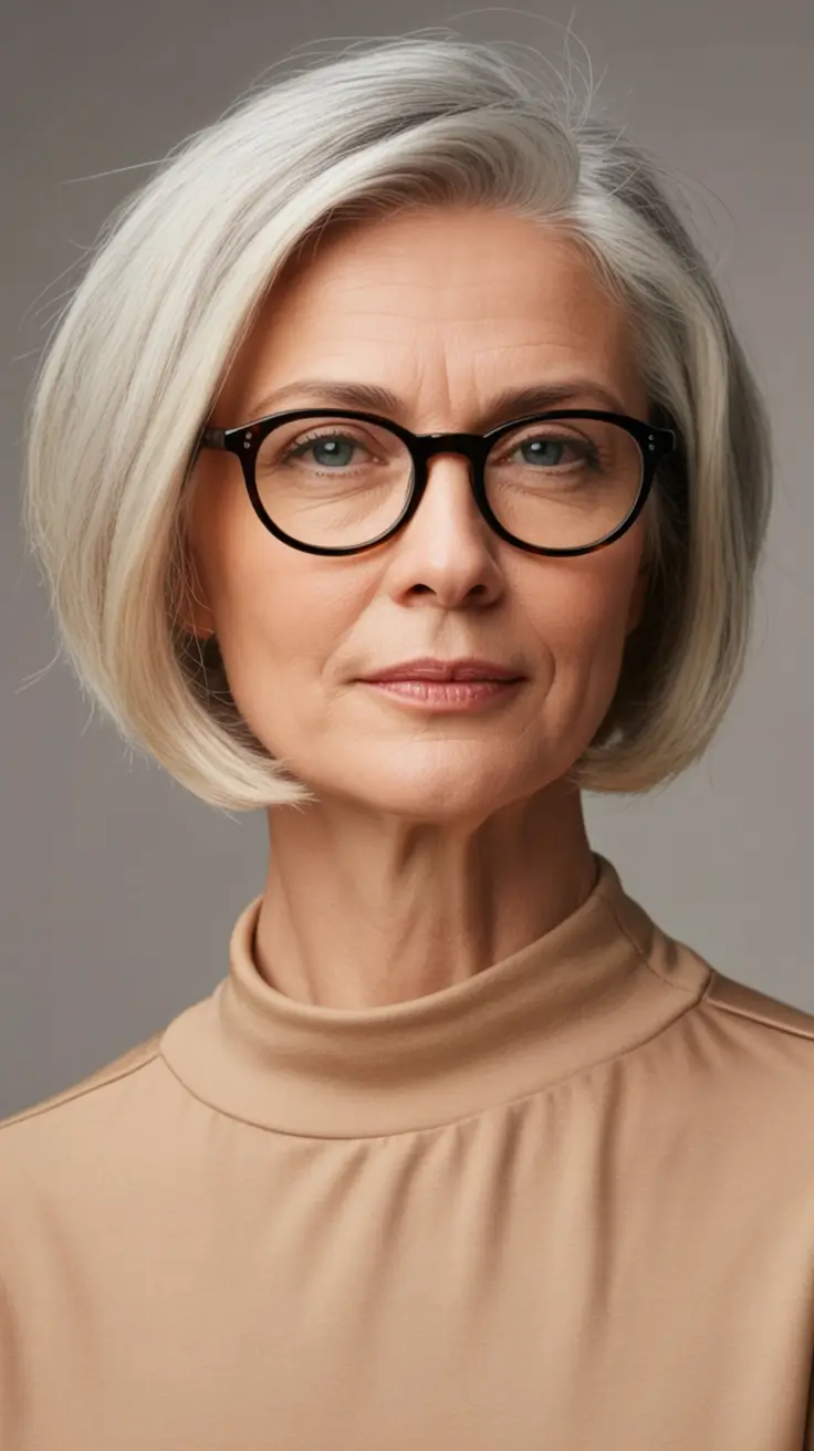 favorite spring haircuts for women over 60 2026 Timeless Silver Chin-Length Bob