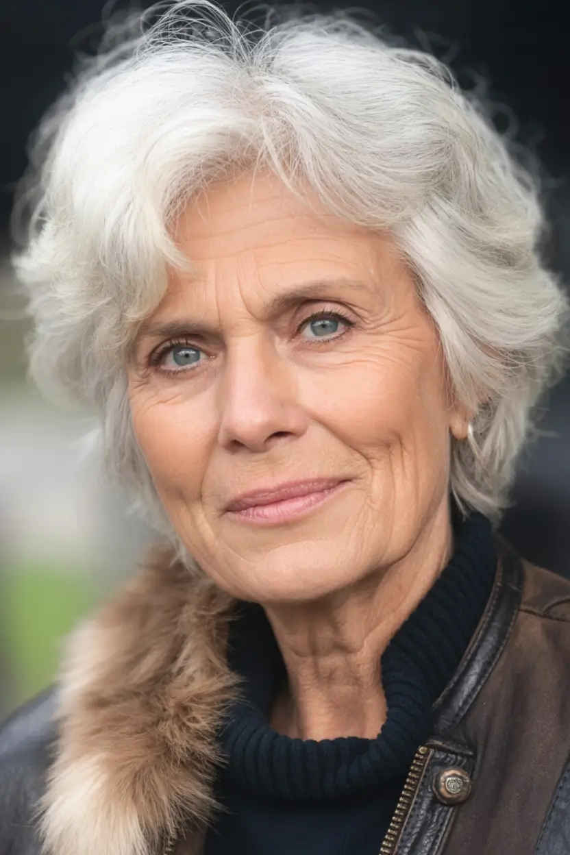 favorite spring haircuts for women over 60 2026 Feathered Silver Layers