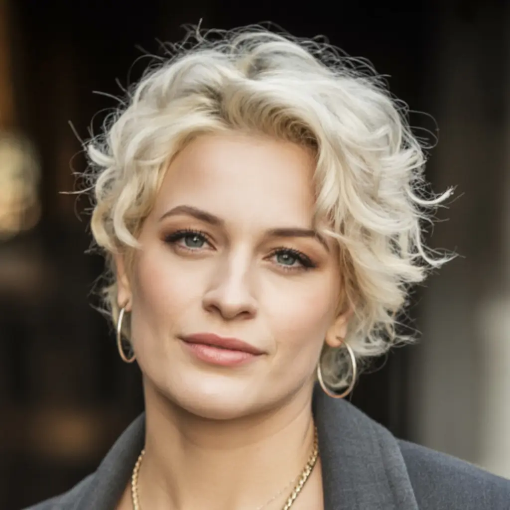 favorite spring haircuts for women over 60 2026 Short Curly Blonde Crop