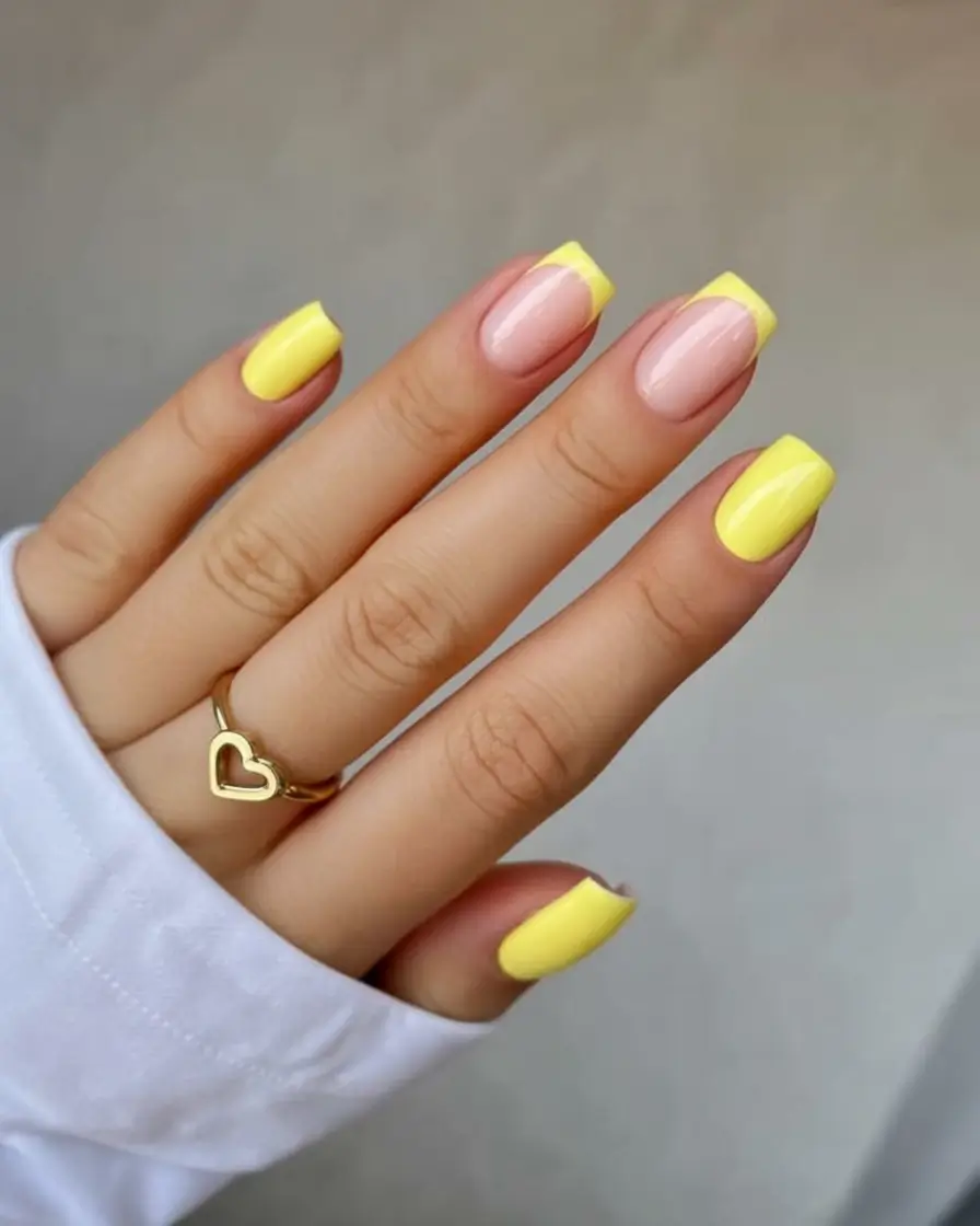fresh spring nail art for 2026 Buttercream Yellow With a Soft French Twist