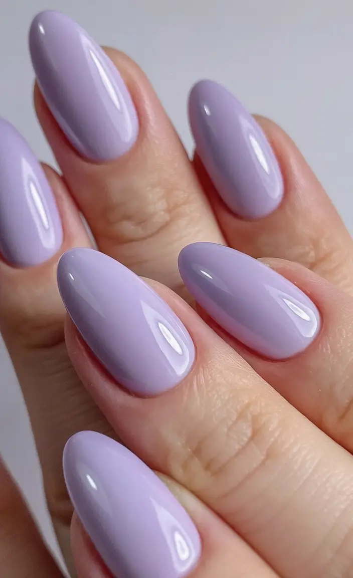 fresh spring nail colors 2026 Glass Lavender High Shine