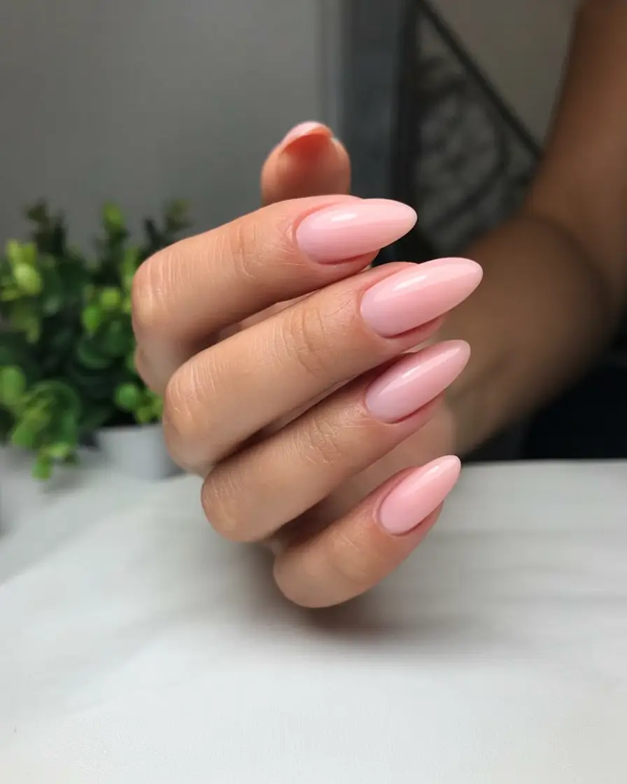 fresh spring nail colors 2026 Sheer Ballet Pink Almond