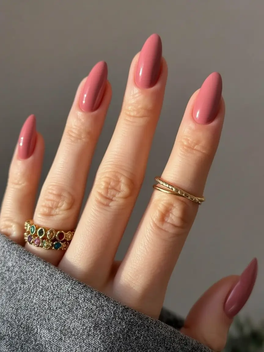 fresh spring nail colors 2026 Warm Rosewood Gloss