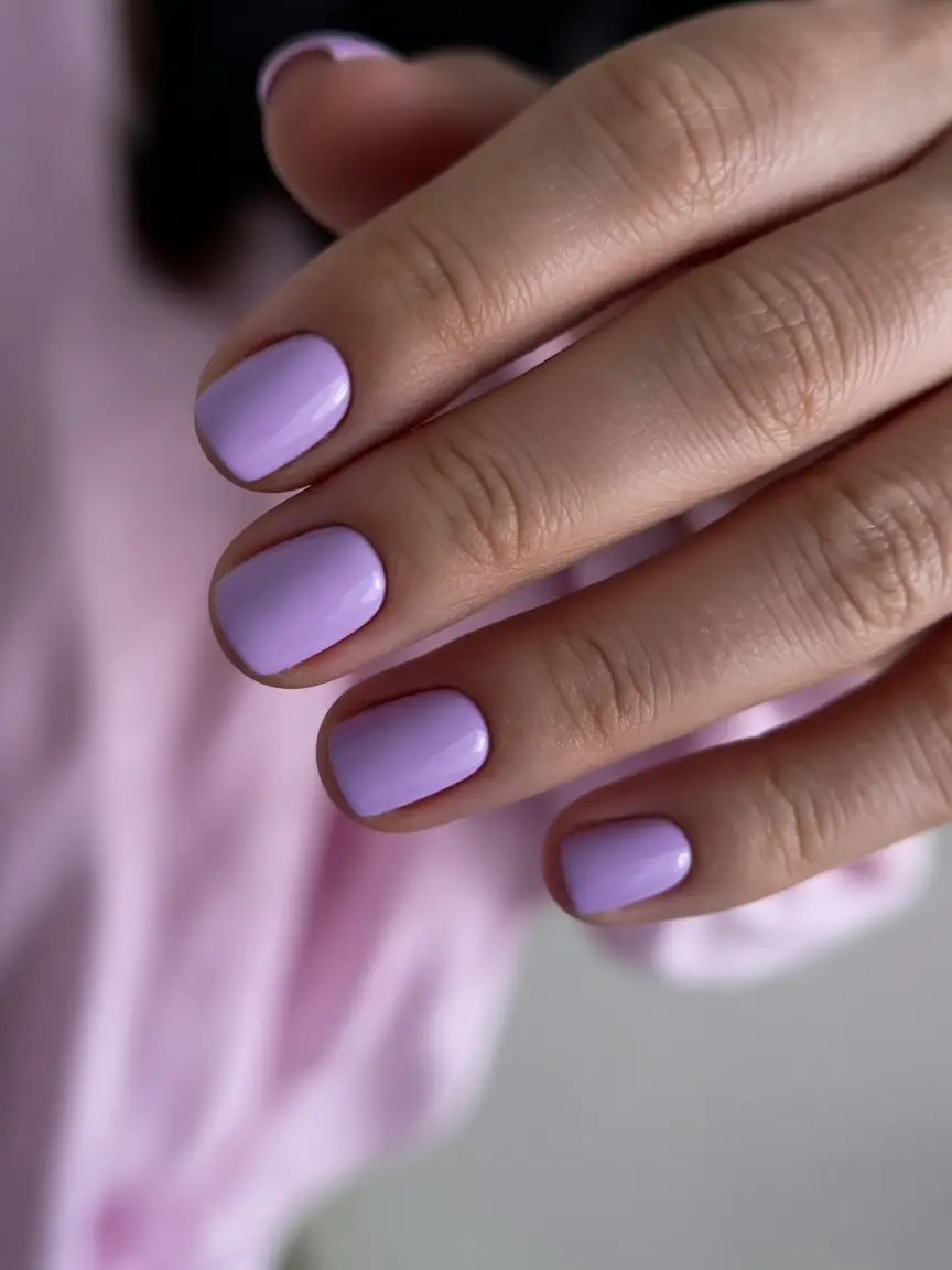 fresh spring nail colors 2026 Soft Lilac Short and Sweet
