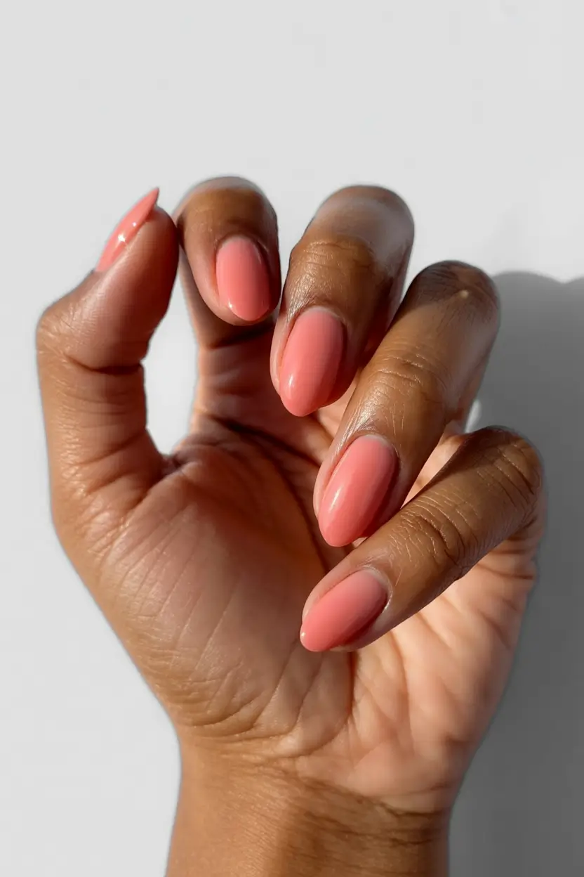 fresh spring nail colors 2026 Sunset Coral Glow