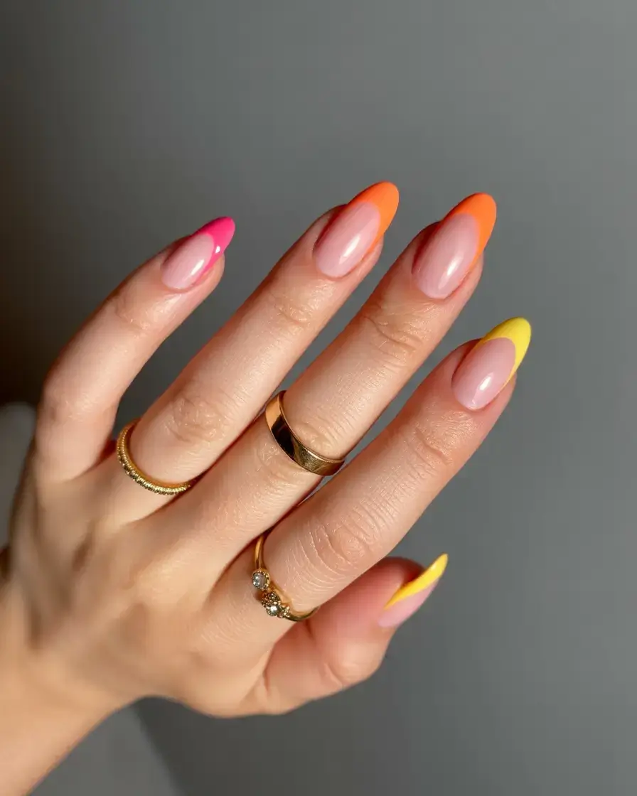 fun spring break nails 2026+Tutti Frutti Tips