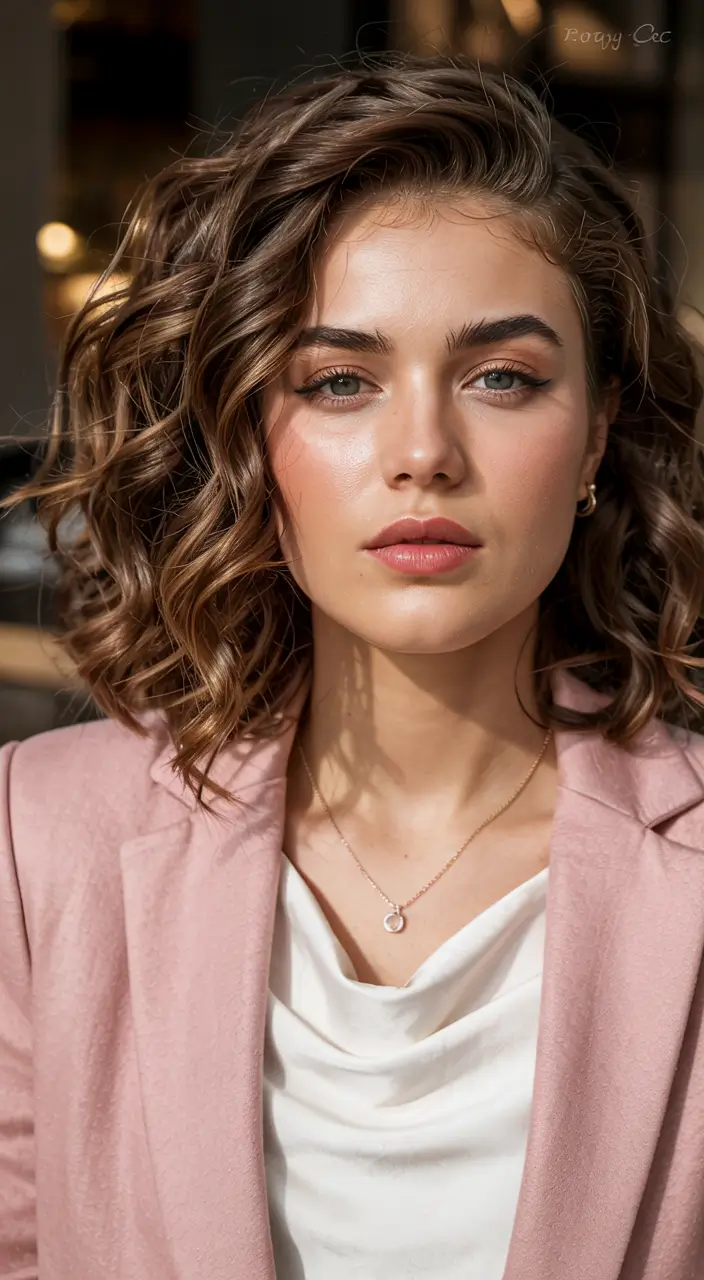 lovely spring haircuts for chubby faces 2026+Romantic Curls with Springtime Bounce