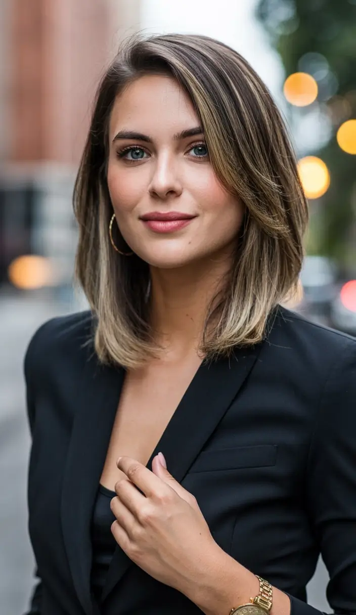 low maintenance spring haircuts for women over 50 2026 Shoulder-Length Blonde Blend with a Soft Side Sweep