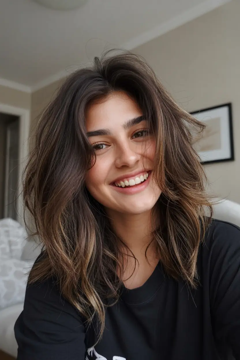 low maintenance spring haircuts for women over 50 2026 Voluminous Textured Lob with Lived-In Ends
