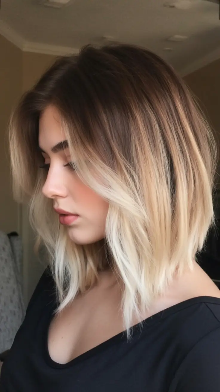 low maintenance spring haircuts for women over 50 2026 Soft Blonde Ombre Lob with Feathered Layers
