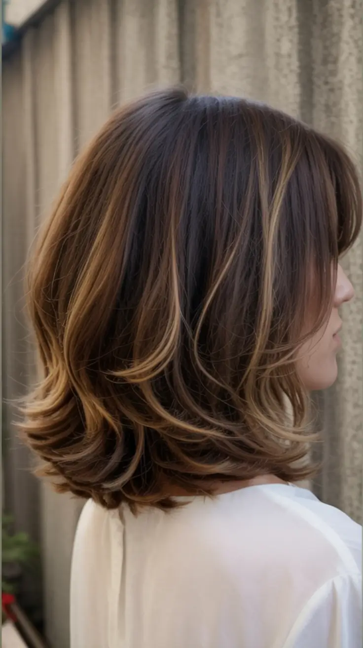 low maintenance spring haircuts for women over 50 2026 Layered Shoulder-Grazing Cut with Flipped Ends