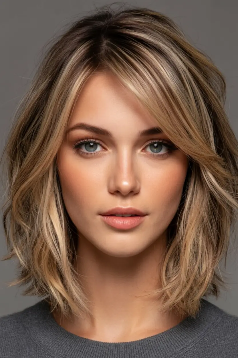 low maintenance spring haircuts for women over 50 2026 Soft Blonde Highlighted Bob with Wispy Layers