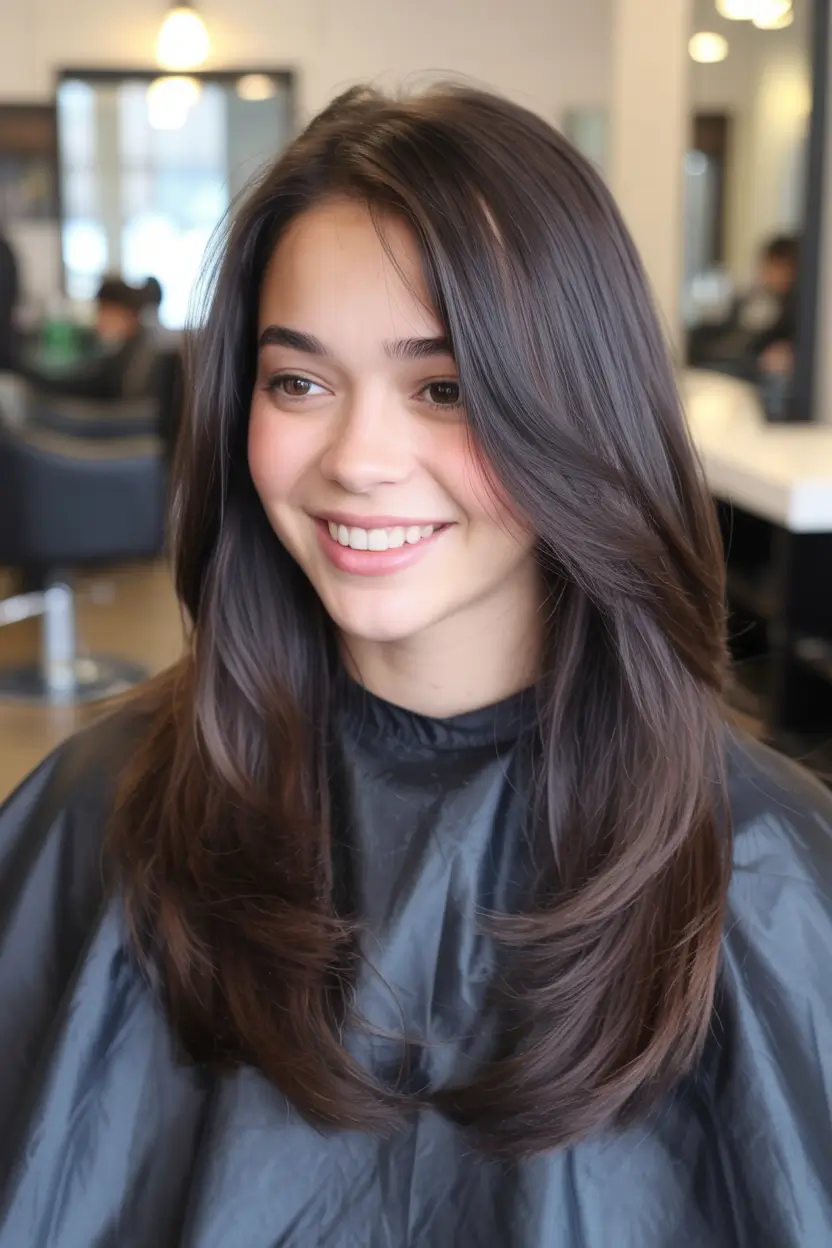 low maintenance spring haircuts for women over 50 2026 Layered Mid-Length Cut with Light Face Framing