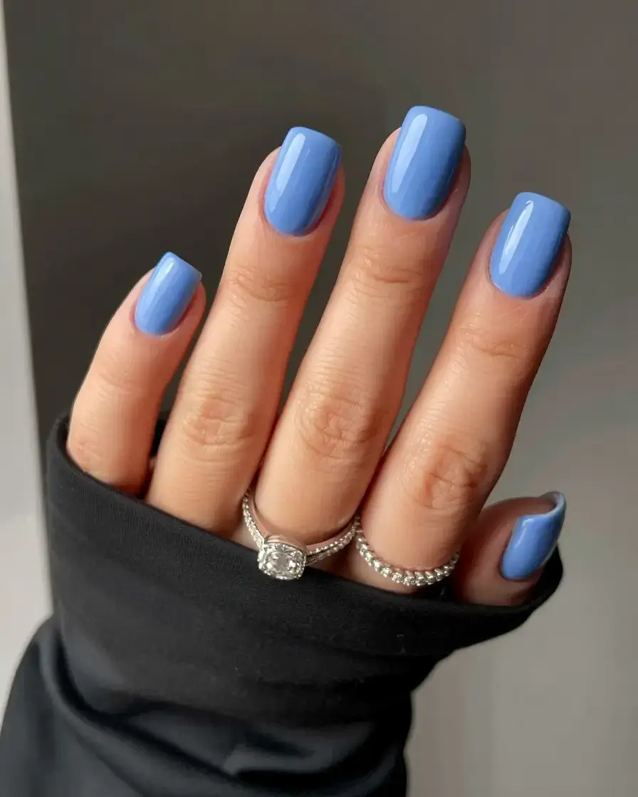 march 2026 nail colors ideas Square Blue Statement